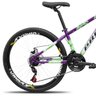 Bicicleta aro 26 Freeride PRO X Mandrake Hiten 21 Velocidades Freio a Disco Aros Vmaxx Roxo Adesivo  - 3