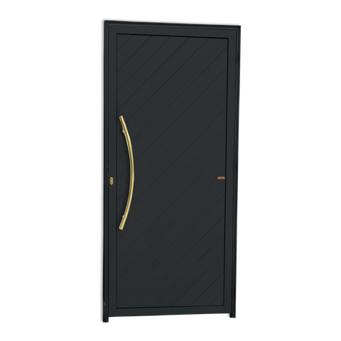 Porta Lambril Savana c/Puxador e. Super Preto Dourado 90 Brimak