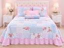 Ver mais imagens de Kit 3 Pçs Cobre Leito Colcha Solteiro Belize com Babados:Patchwork Rosa