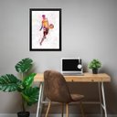Ver imagem 1 de Quadro Decorativo Homem Jogando Futebol 24x18cm:moldura Preta