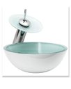 Ver imagem 1 de Cuba Redonda 30cm + Torneira Cascata + Valvula - Kit Branca