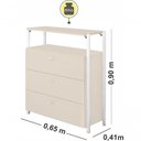 Ver imagem 2 de Cômoda Metalic Off White/branco 3 Gavetas Móveis Estrela