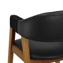 Ver imagem 7 de Cadeira Flórida Assento e Encosto Estofado Braço Corda Preta - Amêndoa - Corano Preto