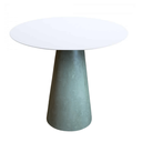 Ver imagem 1 de Mesa de Apoio Cone Cimento Queimado - Tampo Laqueado 70cm Altura 70cm - Branco