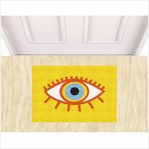 Tapete Capacho Olho Grego de Decoração 60x40 Cm.