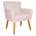 Ver imagem 1 de Poltrona Decorativa para Sala de Estar Cecília Suede Rosa Claro - Montanaris Decor Md Montanaris Dec