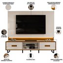 Ver imagem 4 de Rack com Painel Madri 2,40m para Tvs de até 75 Polegadas Off White/freijo