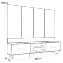 Ver imagem 6 de Rack com Painel Madri 2,40m para Tvs de até 75 Polegadas Off White/freijo