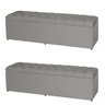 Kit 2 Baús Jade 193Cm Calçadeira Estofada Suede Bege Claro - 2