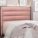 Ver imagem 2 de Cabeceira Casal 1,40m La Italiana Veludo Rosa - Pallazio
