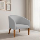 Ver imagem 1 de Poltrona Sala Decorativa Stella Pé Madeira Trapézio Castanho Suede Cinza D03 - D’Rossi