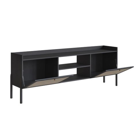 Rack 2 Portas 183cm Palhinha Pé Madeira Oslo Artesano | Nero