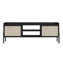 Ver imagem 3 de Rack 2 Portas 183cm Palhinha Pé Madeira Oslo Artesano | Nero