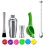 Kit Drink Barman Coqueteleira e Marcador de Copos Color Citrus 6 Peças - Yangzi - 1