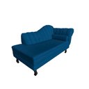 Ver imagem 4 de Recamier Decorativo Divã Amsterdã 147cm Lado Esquerdo Couro Azul Marinho