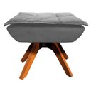 Ver imagem 3 de Kit 2 Poltronas Decorativas Base Giratória Giromad com Puff Opla Suede Grafite - Ibiza
