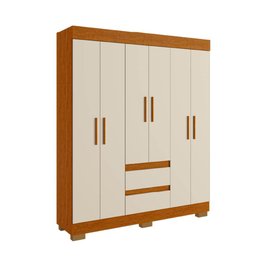 Guarda Roupa Acp Maya 6 Portas com Pés - Cinamomo/off White - 1