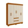 Guarda Roupa Acp Maya 6 Portas com Pés - Cinamomo/off White - 1