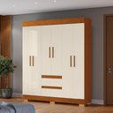Ver imagem 3 de Guarda Roupa Acp Maya 6 Portas com Pés - Cinamomo/off White