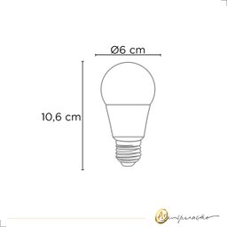 Lâmpada Bulbo A60 Led 9w Luminatti Bivolt 6500k Branco Frio - 4