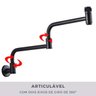 Torneira de Parede Articulavel Gourmet Comprida Metal com Giro de 360 Cor Preto Fosco Pia Cuba Fogão - 6
