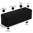 Ver imagem 6 de Kit Cabeceira Cama Box Queen 160cm com Calçadeira Roma W01 Couríssimo Preto - Lyam