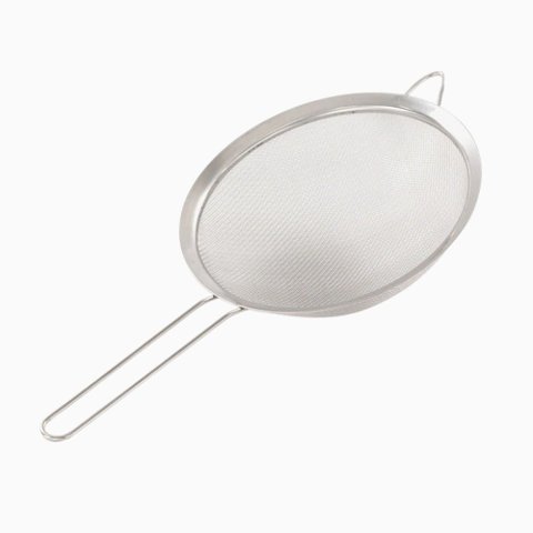 Peneira de Cozinha Coar Inox 12cm Polvilhar Escorrer Massas