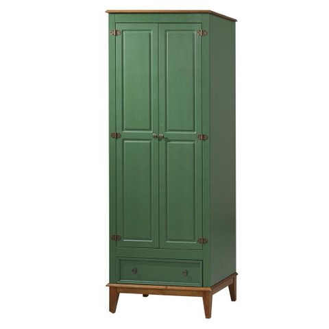 Armario Malibu 2 Portas e 1 Gaveta Cor Verde com Amendoa 204 Cm - 63567
