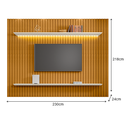 Ver imagem 3 de Painel Ripado Roma com LED Cinamomo/Off White – RV Móveis