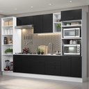 Ver imagem 1 de Armário de Cozinha Completa 330cm Branco/Preto Agata Madesa 02