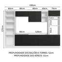 Ver imagem 4 de Armário de Cozinha Completa 330cm Branco/Preto Agata Madesa 02