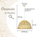 Ver imagem 7 de Pendente em Fibra Natural Junco Artesanal Mesa Boho Nat49