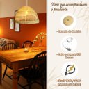 Ver imagem 6 de Pendente em Fibra Natural Junco Artesanal Mesa Boho Nat49
