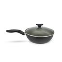 Ver imagem 1 de Panela Frigideira Tampa de Vidro Wok 24cm Antiaderente Alumínio - Classy