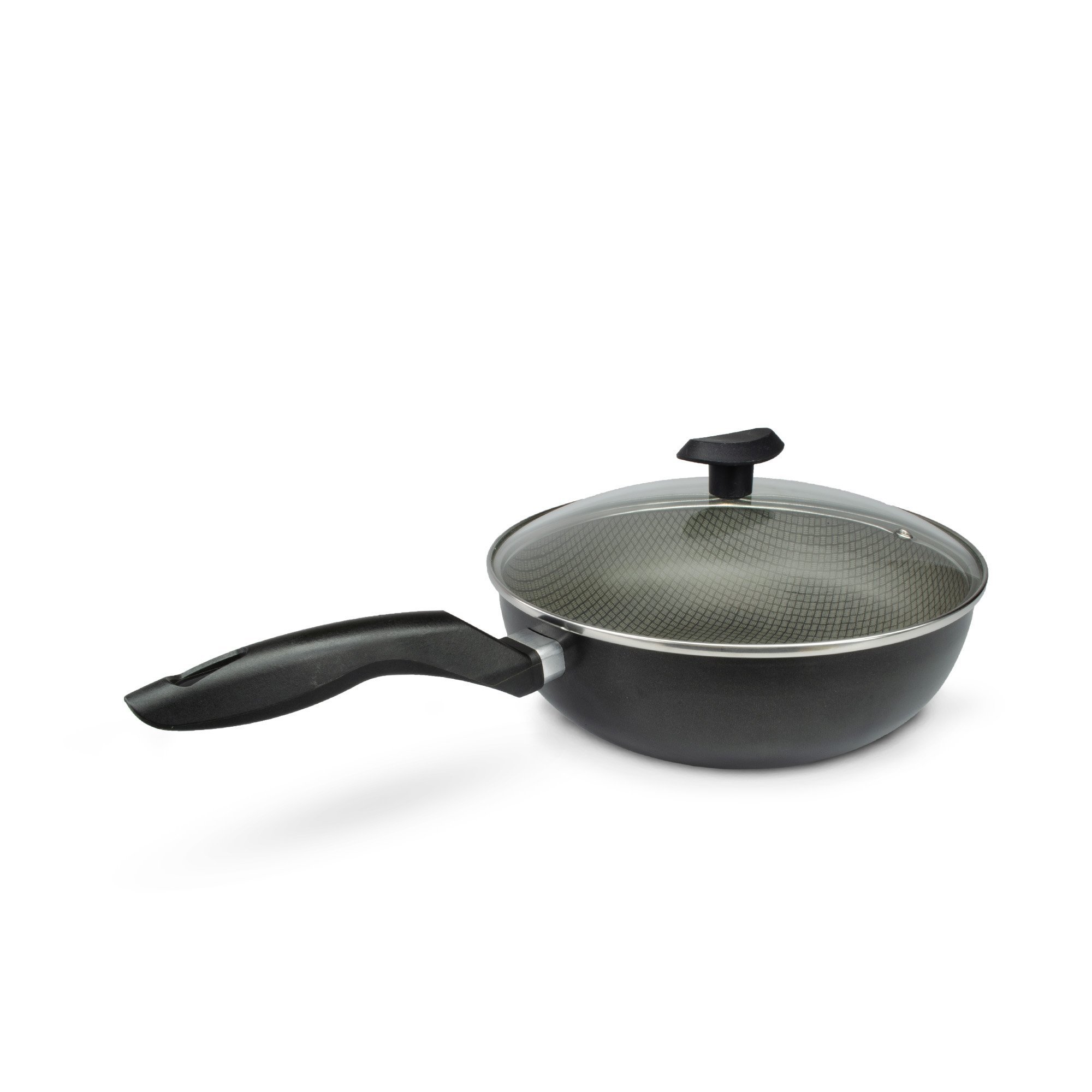 Panela Frigideira Tampa de Vidro Wok 24cm Antiaderente Alumínio - Classy - 7