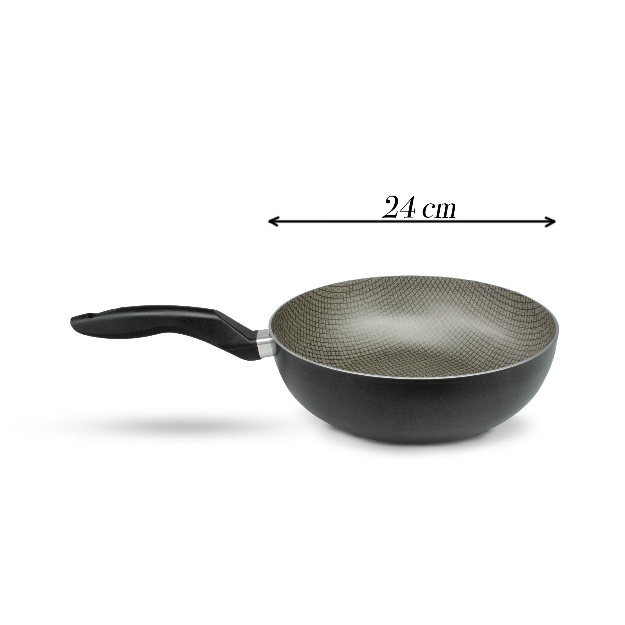 Panela Frigideira Tampa de Vidro Wok 24cm Antiaderente Alumínio - Classy - 2