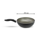 Ver imagem 2 de Panela Frigideira Tampa de Vidro Wok 24cm Antiaderente Alumínio - Classy