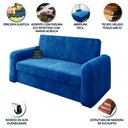Ver imagem 4 de Sofá Cama Beny Versátil 2 Lugares em Veludo Selmer