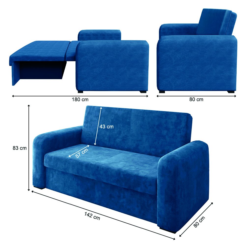 Sofá Cama Beny Versátil 2 Lugares em Veludo Selmer - 3