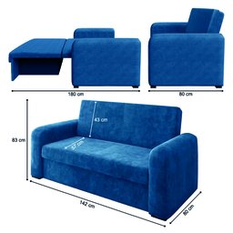 Sofá Cama Beny Versátil 2 Lugares em Veludo Selmer - 3