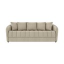 Ver imagem 2 de Sofá Living 220cm Linho Bege Caramelo 4 Lugares com 5 Almofadas Abba