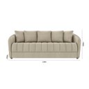 Ver imagem 3 de Sofá Living 220cm Linho Bege Caramelo 4 Lugares com 5 Almofadas Abba