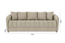 Ver imagem 3 de Sofá Living 220cm Linho Bege Caramelo 4 Lugares com 5 Almofadas Abba