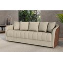 Ver imagem 1 de Sofá Living 220cm Linho Bege Caramelo 4 Lugares com 5 Almofadas Abba