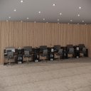 Ver imagem 5 de Conjunto de Escritório Smart 5 Livreiro e 6 Mesas 90cm - Preto e Cedro