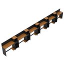 Ver imagem 7 de Conjunto de Escritório Smart 5 Livreiro e 6 Mesas 90cm - Preto e Cedro