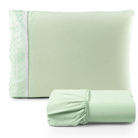 Jogo de Lençol Lese Percal 180 Fios Solteiro 2 Peças Barato - Verde Casa Show Enxovais