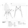 KIT - Mesa redonda Eames 100 cm branco + 4 cadeiras estofadas Eiffel Botonê Branco - 8