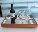 Ver imagem 3 de Bandeja Decorativa Madeira com Espelho para Bebidas Taças Café Xícaras