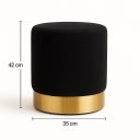 Ver imagem 2 de KIT PUFF  COM RODAPÉ DOURADO PRETO VELUDO